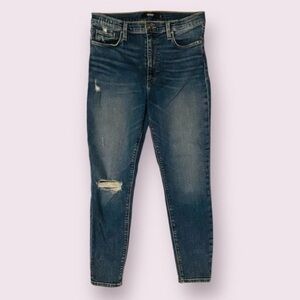 Hudson Women's Barbara High Waist Ripped Super Skinny Jeans in Hot Wash size 30